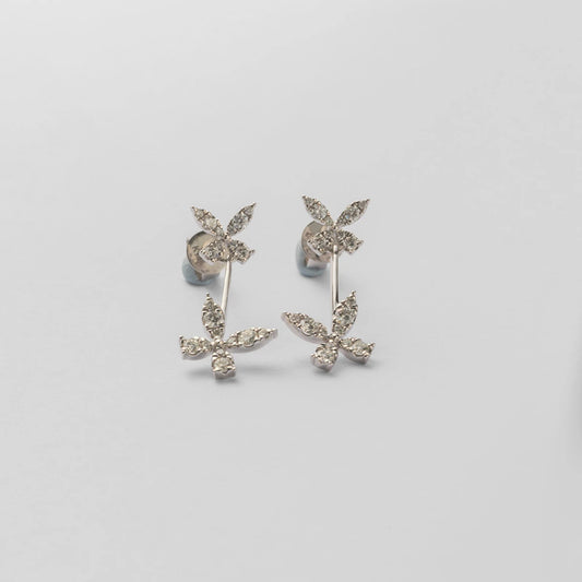 ホワイトゴールドバタフライピアス（14K）